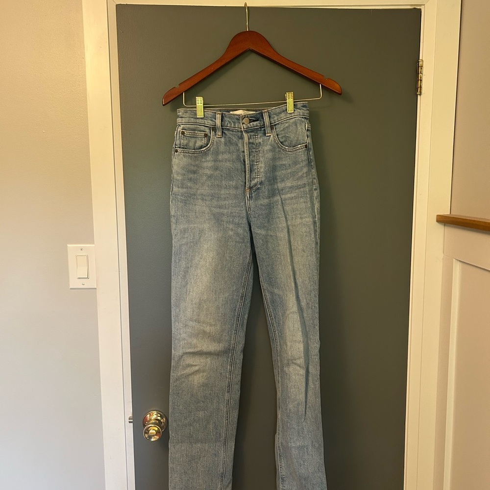 Denim Forum Light Blue Straight Leg Jeans